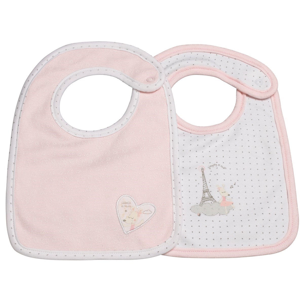 Lot de 2 bavoirs en coton rose Lot de 2 bavoirs en coton rose
