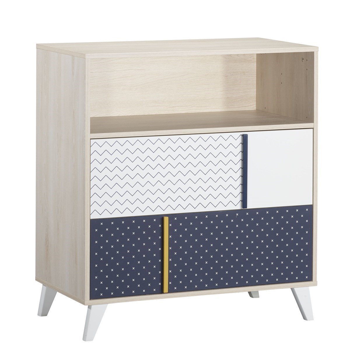 Commode enfant 2 tiroirs en mdf bleu marine Commode enfant 2 tiroirs en mdf bleu marine