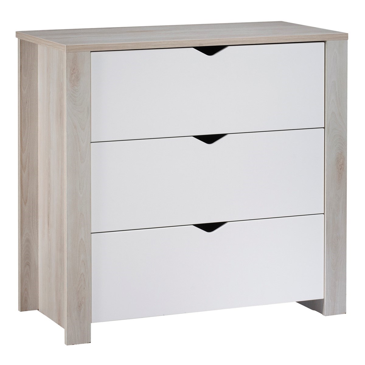 Commode 3 tiroirs en bois blanc Commode 3 tiroirs en bois blanc
