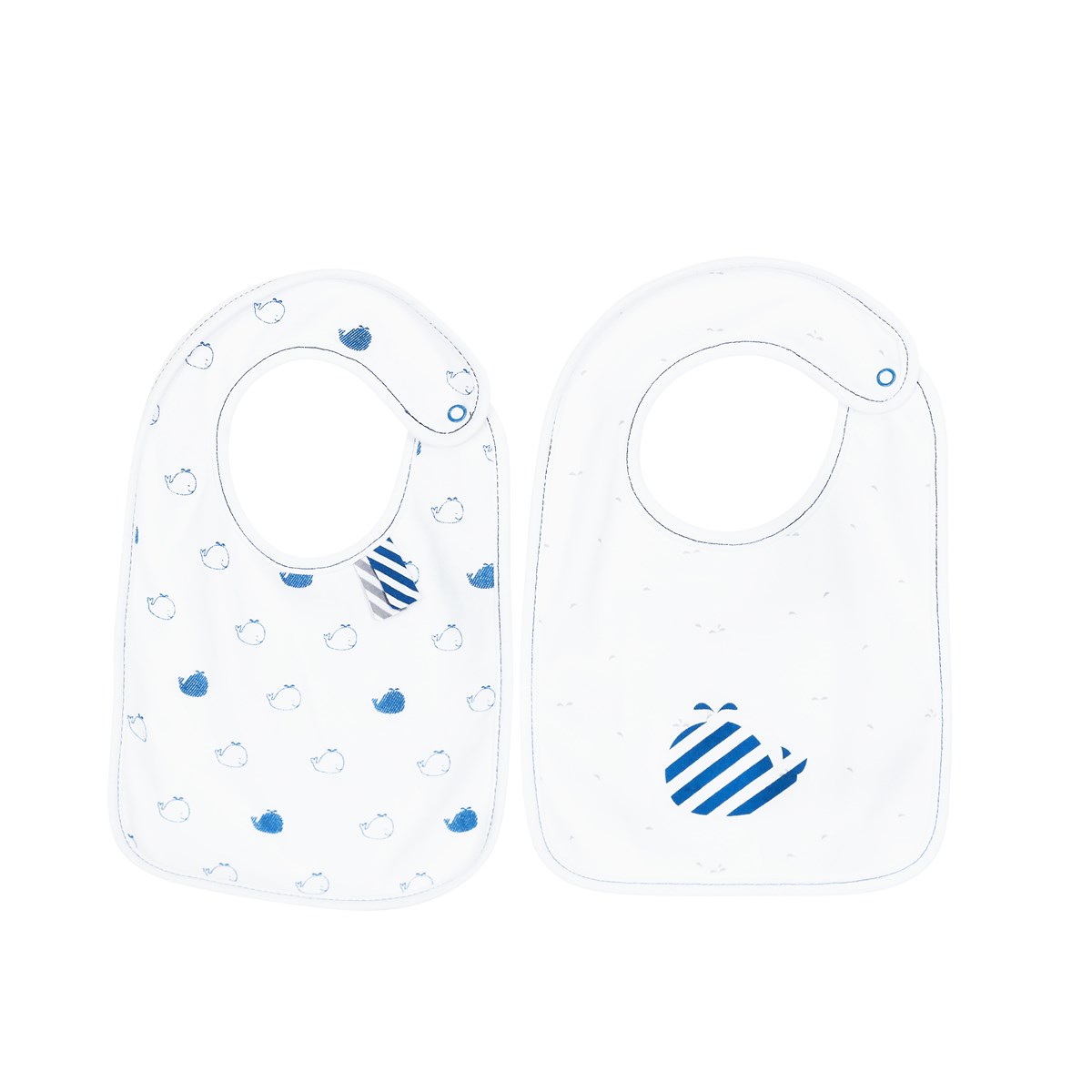 Lot de 2 bavoirs en coton blanc Lot de 2 bavoirs en coton blanc