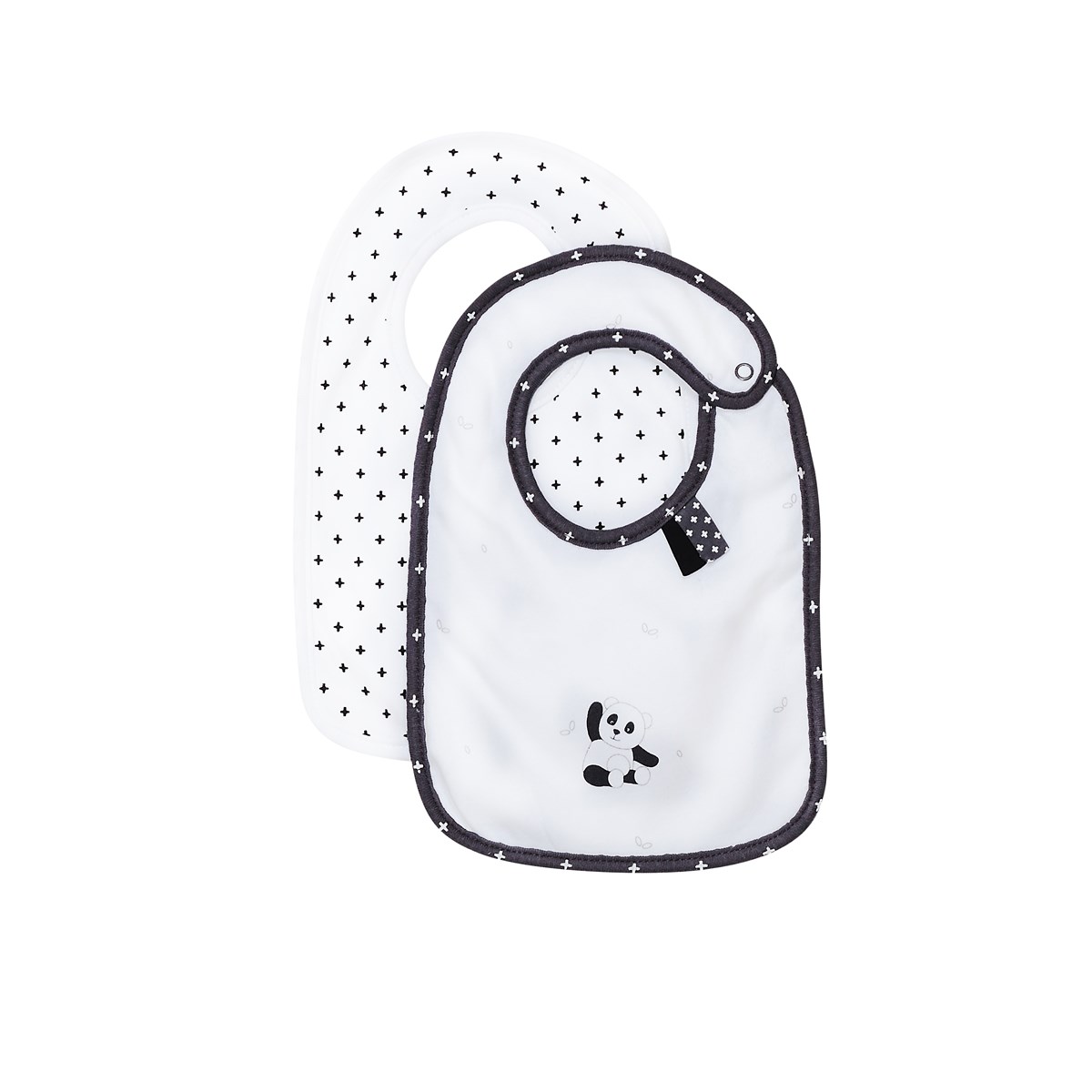Lot de 2 bavoirs en coton blanc Lot de 2 bavoirs en coton blanc