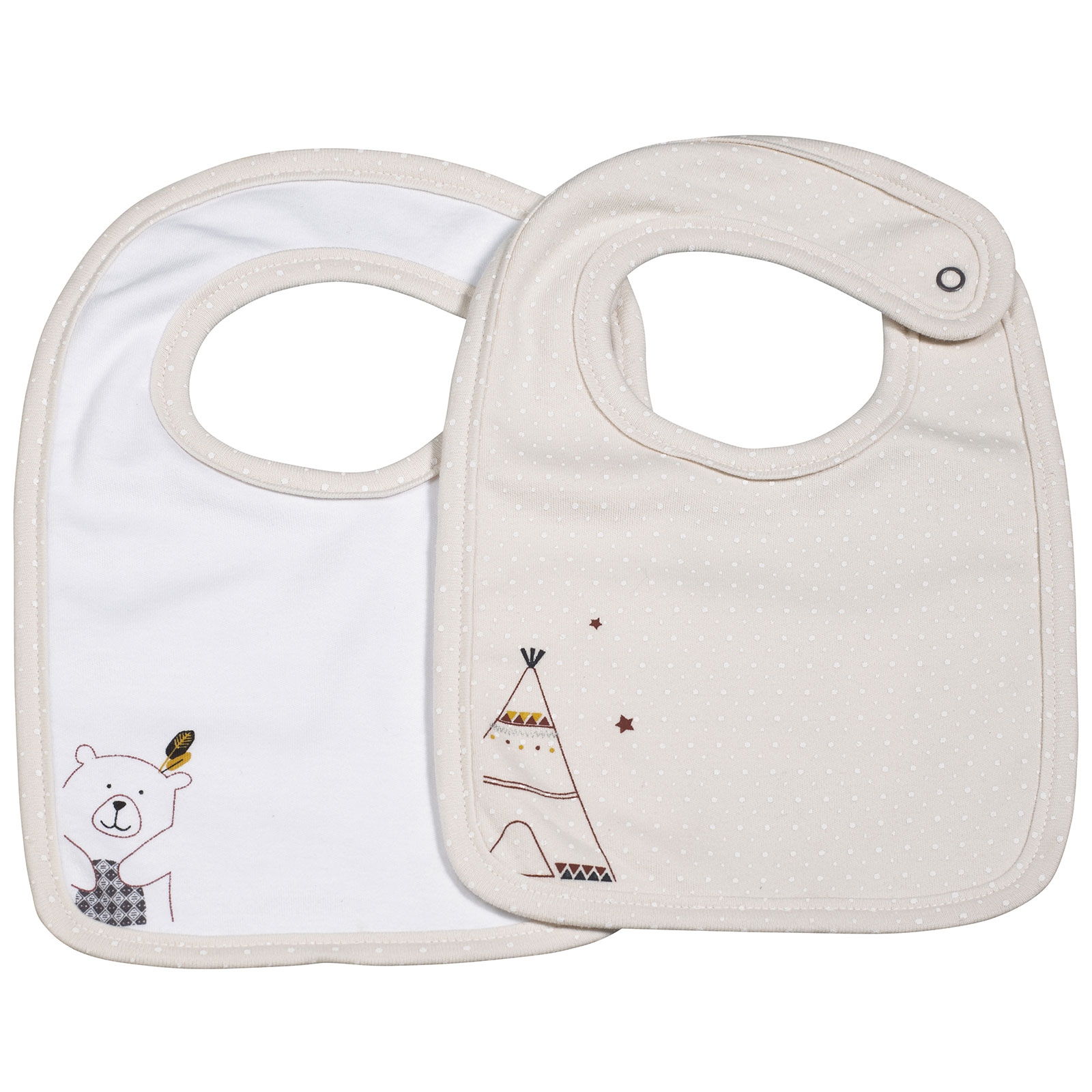 Bavoir en coton polyurethane beige Bavoir en coton polyurethane beige