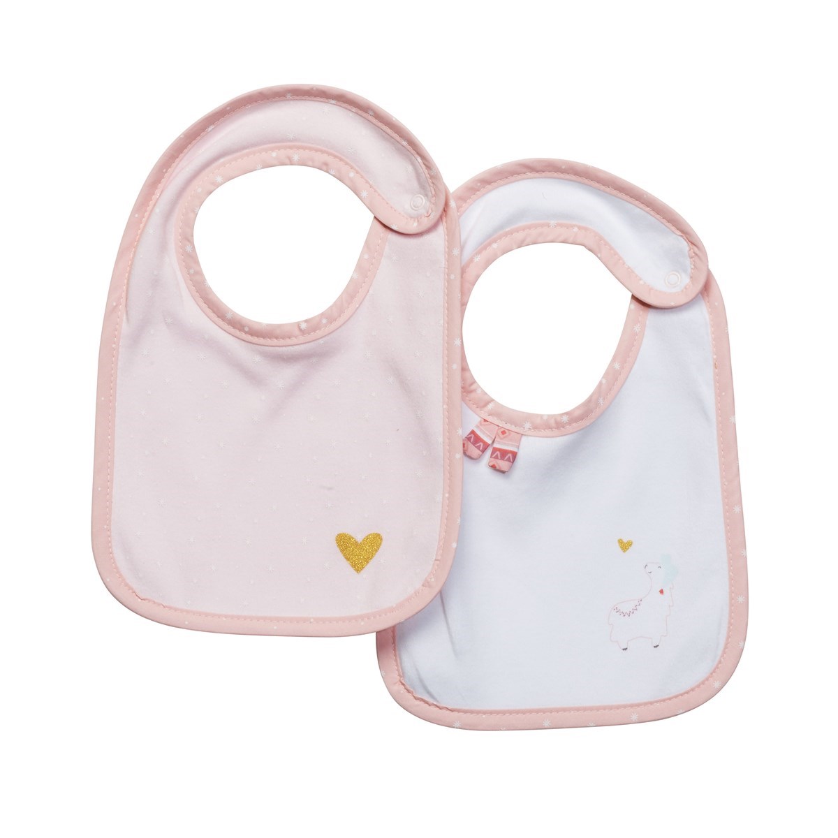 Lot de 2 bavoirs en coton rose Lot de 2 bavoirs en coton rose