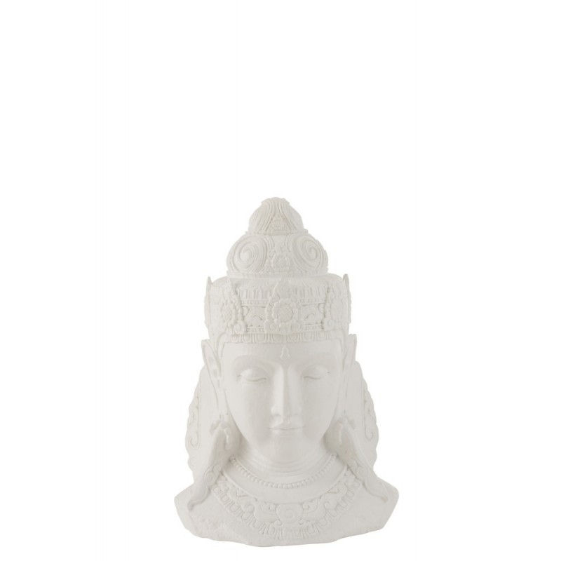 Tête de Bouddha magnésie blanc H43cm Tête de Bouddha magnésie blanc H43cm