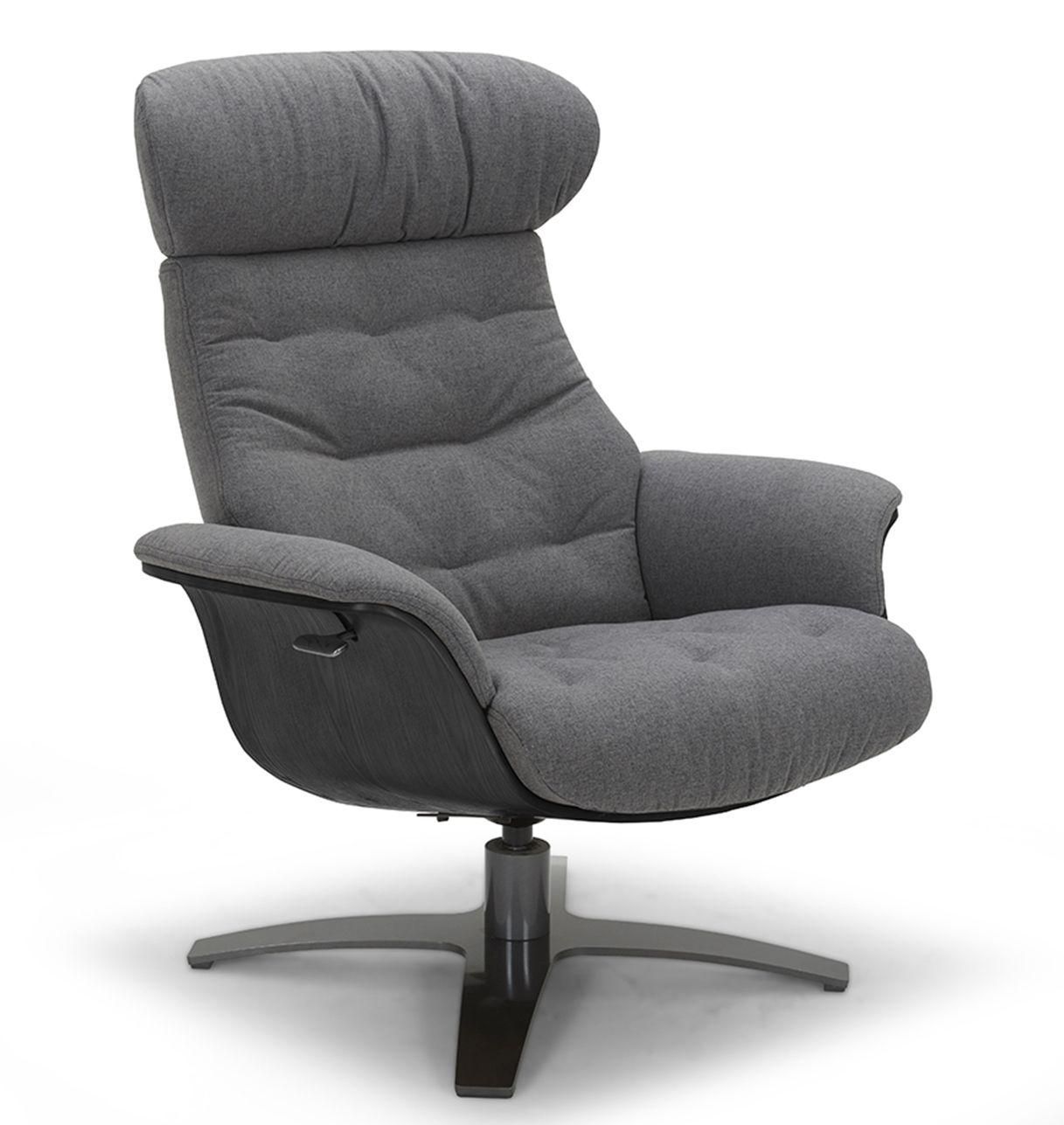 Fauteuil relax manuel et tissus Graphite et Chêne Noir