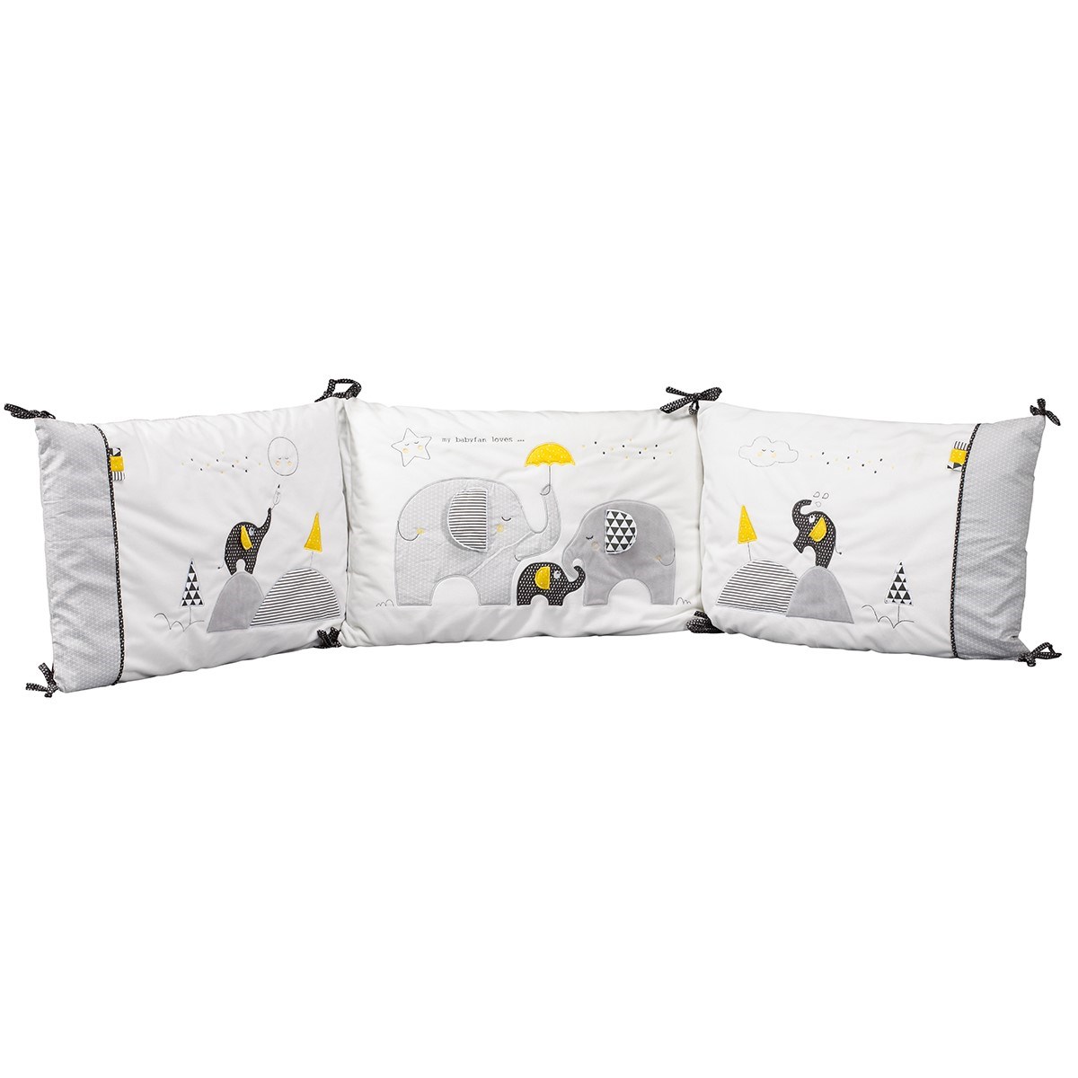 Tour de lit bébé déhoussable en coton blanc Tour de lit bébé déhoussable en coton blanc