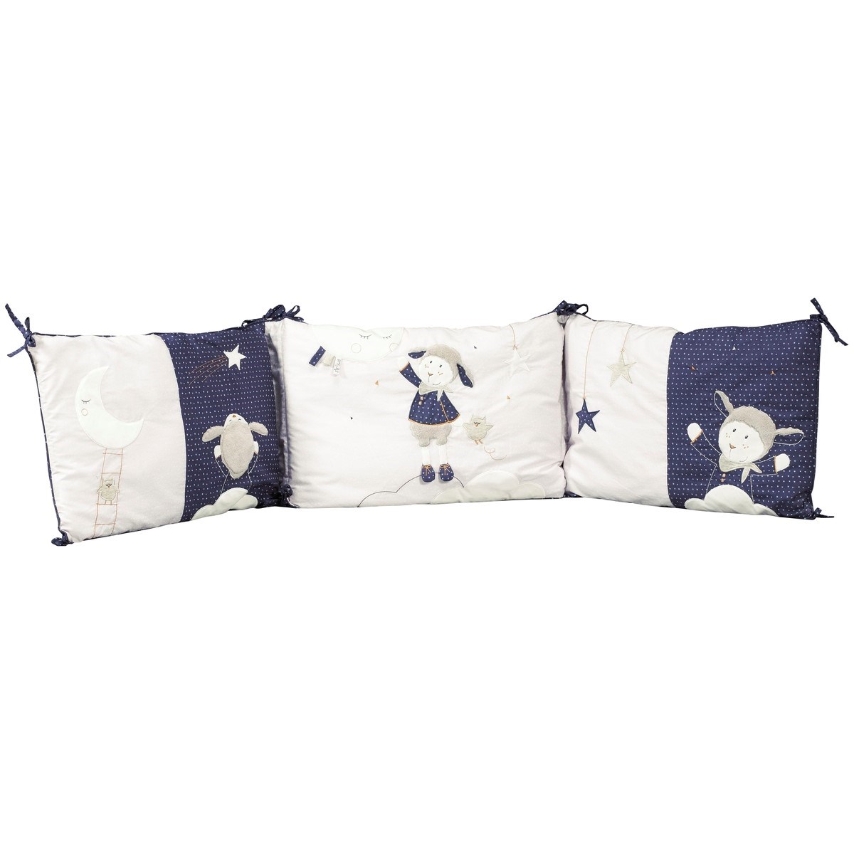 Tour de lit bébé déhoussable en coton blanc Tour de lit bébé déhoussable en coton blanc