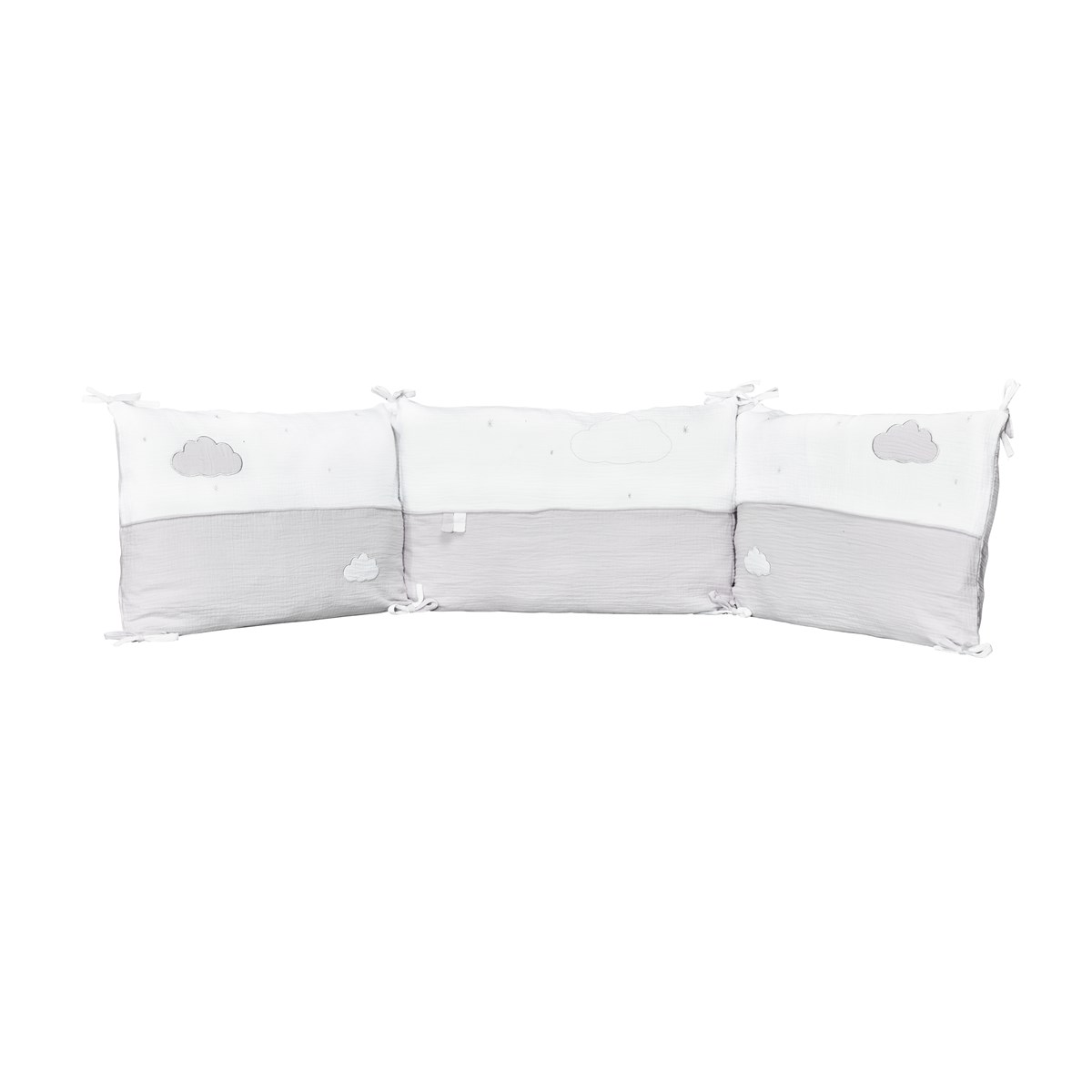 Tour de lit bébé en coton gris Tour de lit bébé en coton gris