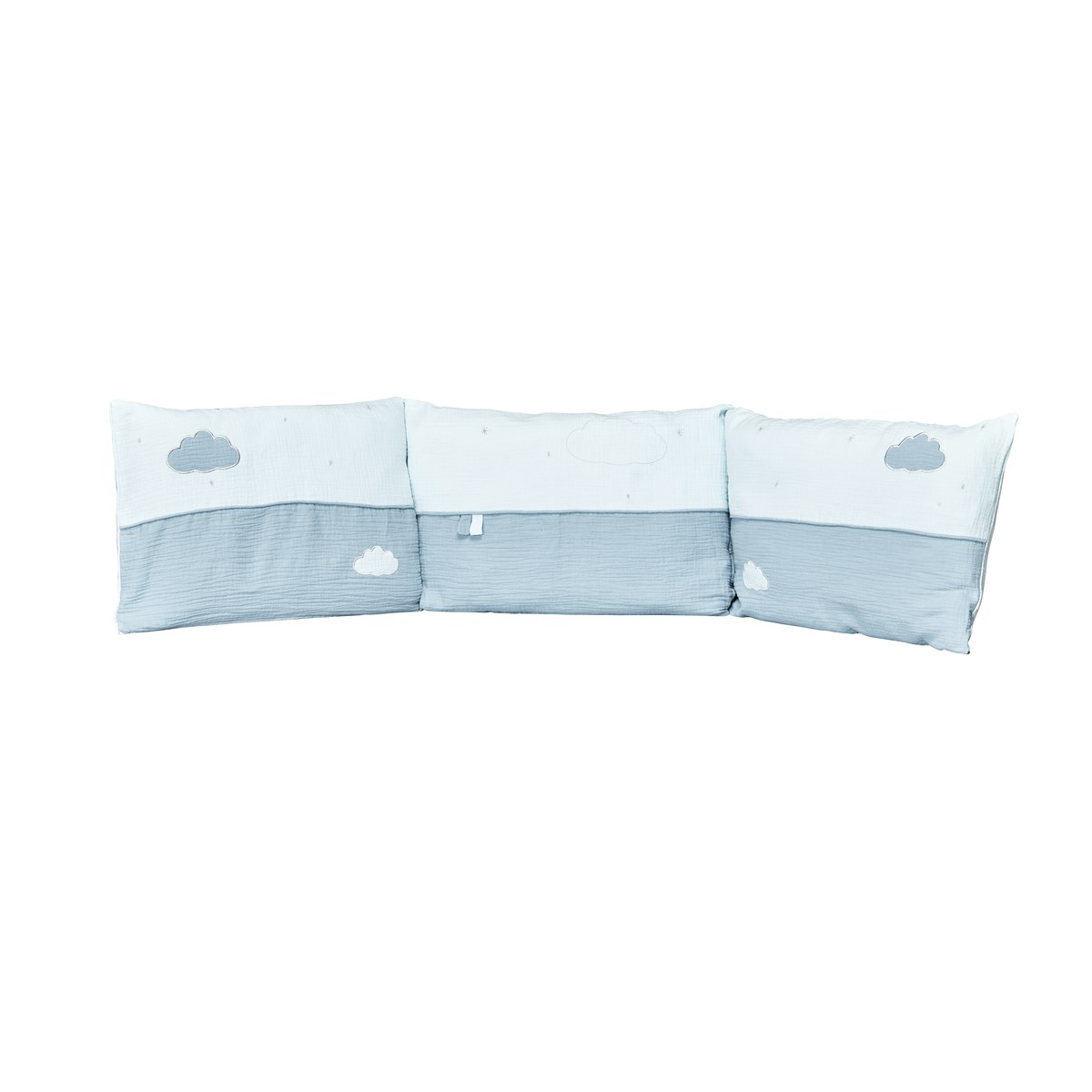 Tour de lit bébé en coton bleu Tour de lit bébé en coton bleu