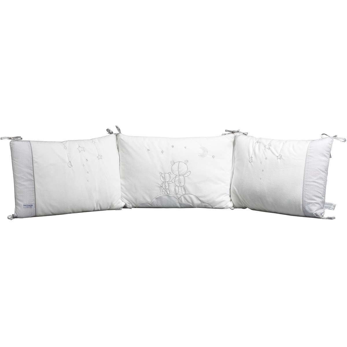 Tour de lit déhoussable en coton polyurethane blanc Tour de lit déhoussable en coton polyurethane blanc