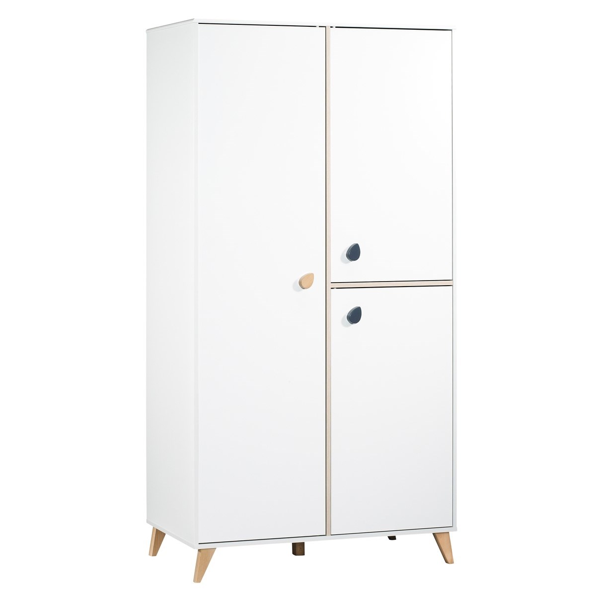 Armoire bébé oslo boutons en bois blanc Armoire bébé oslo boutons en bois blanc