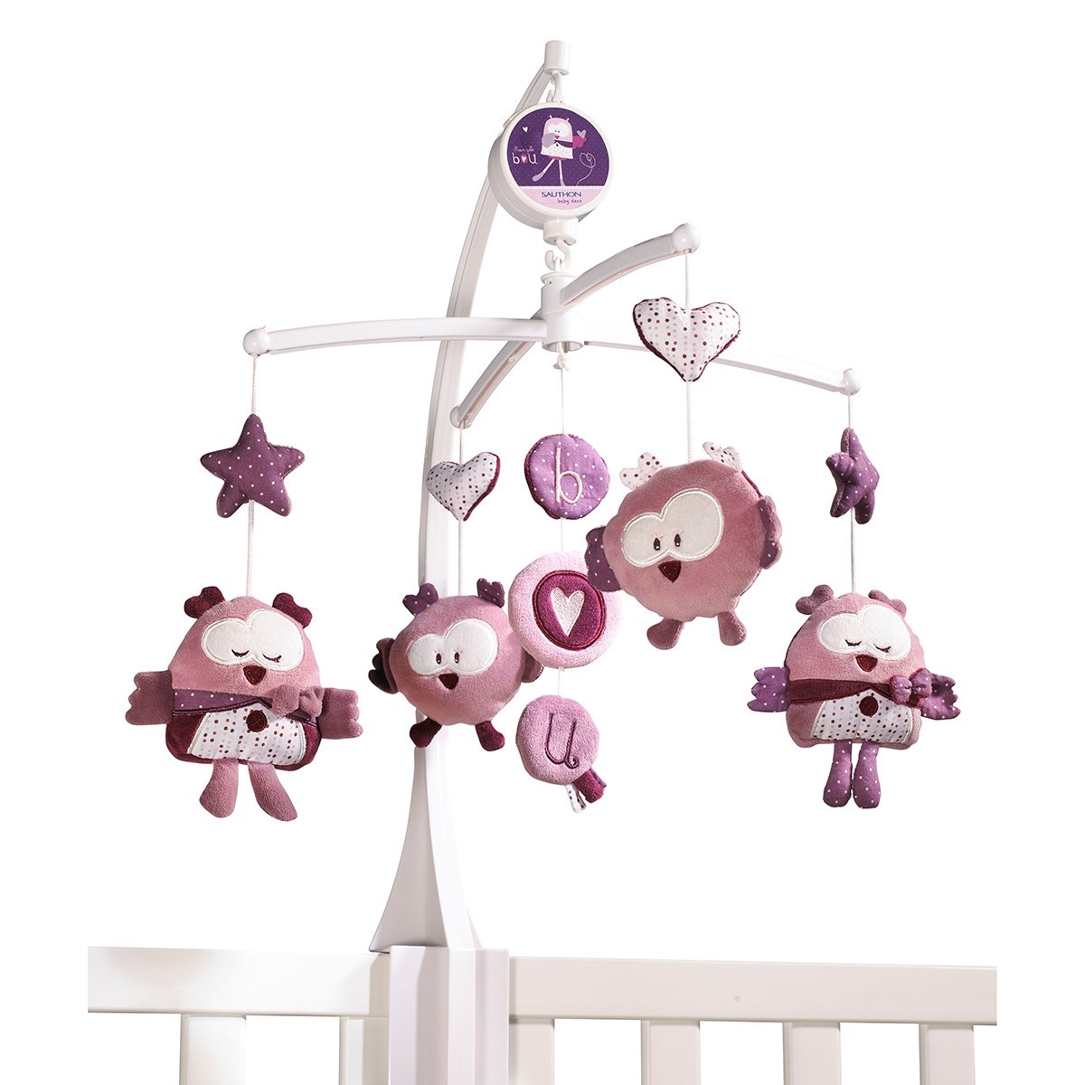 Mobile musical bébé en velours rose Mobile musical bébé en velours rose