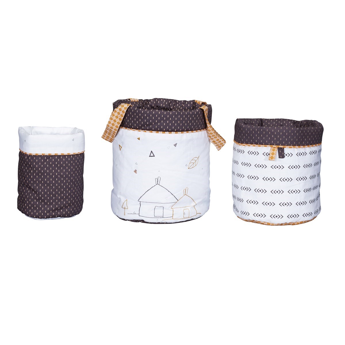 Panière gigognes en coton blanc Panière gigognes en coton blanc