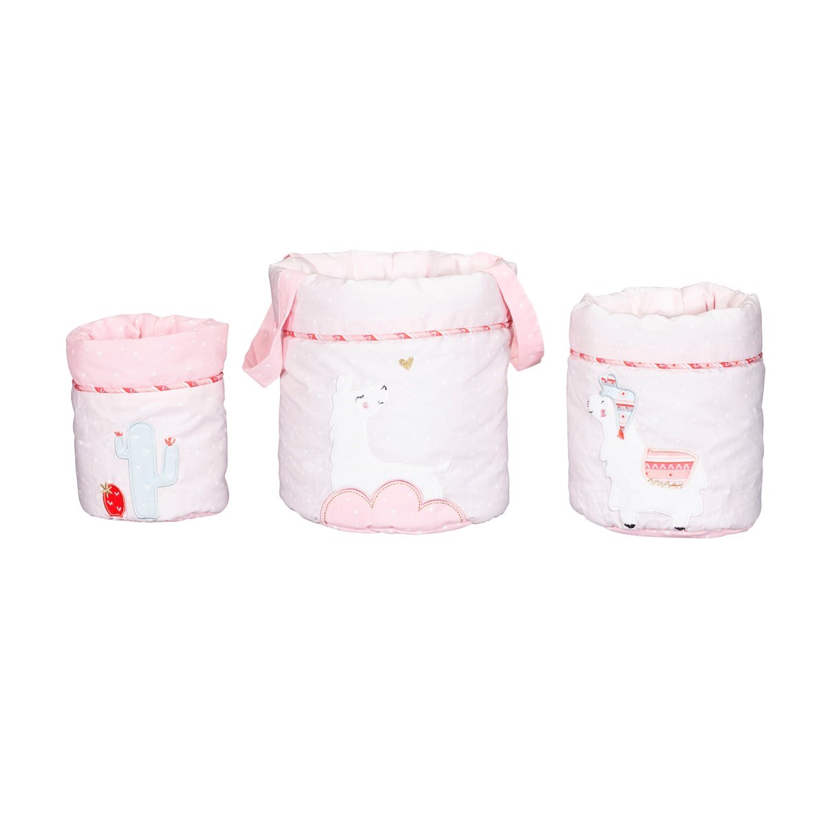 Panière gigognes en coton rose Panière gigognes en coton rose