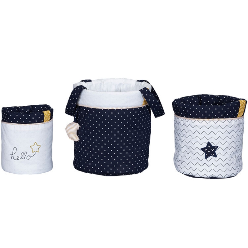 Panière gigognes en coton bleu Panière gigognes en coton bleu