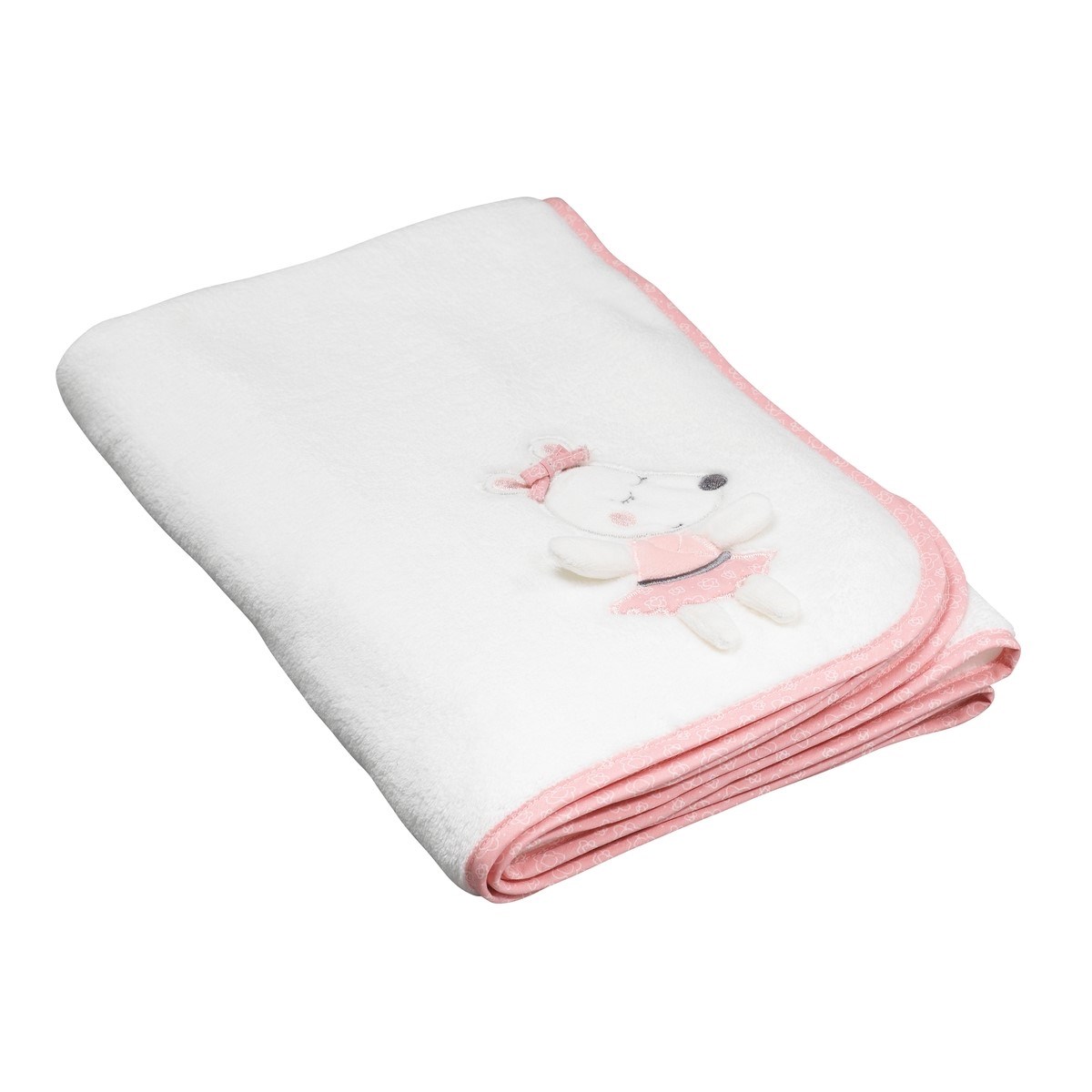 Couverture bébé 75x100 en velours blanc Couverture bébé 75x100 en velours blanc