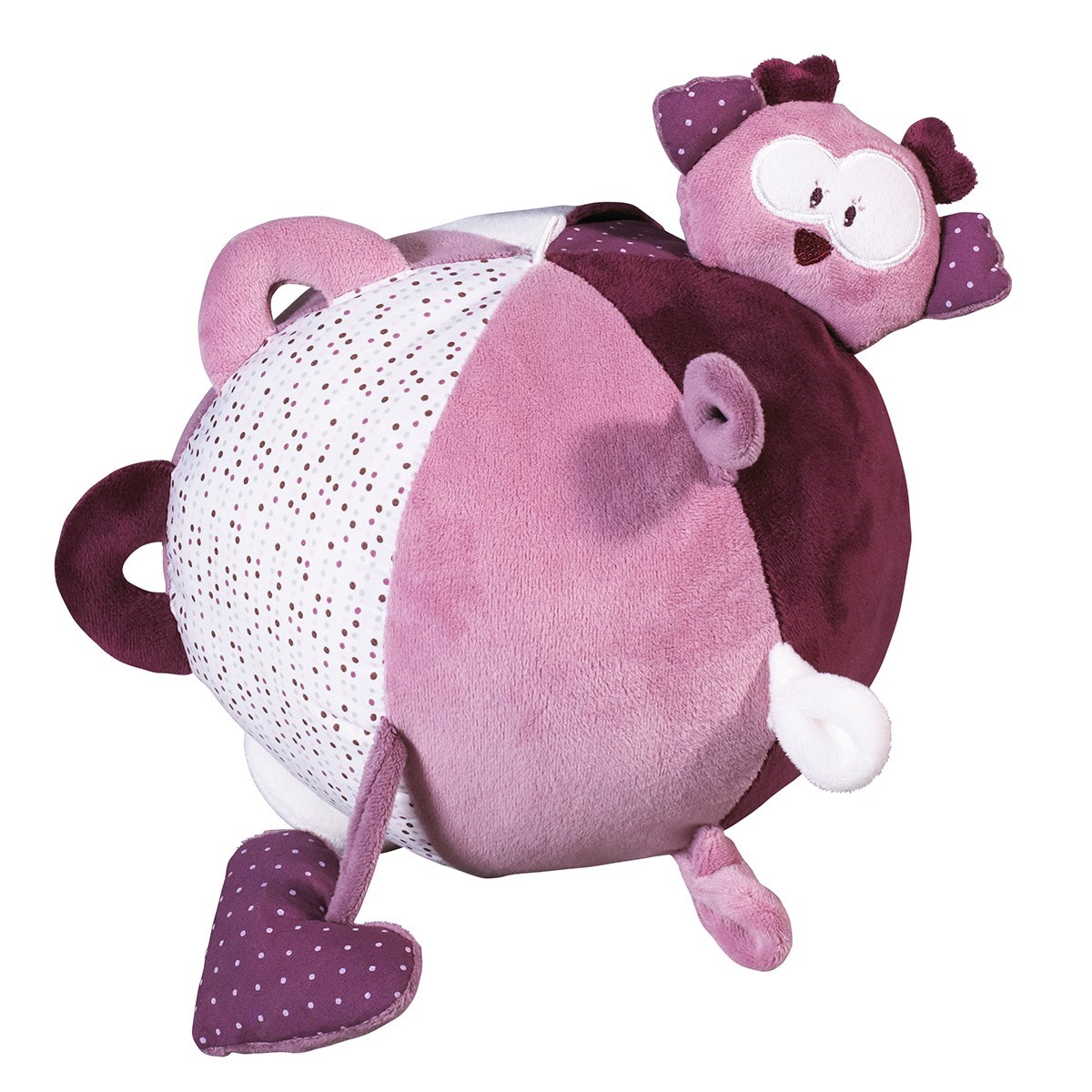Balle d'activité bébé en velours rose Balle d'activité bébé en velours rose
