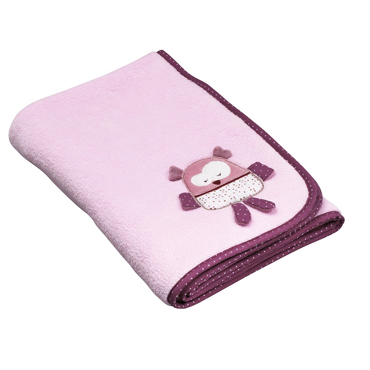 Couverture bébé 75x100 en velours rose Couverture bébé 75x100 en velours rose