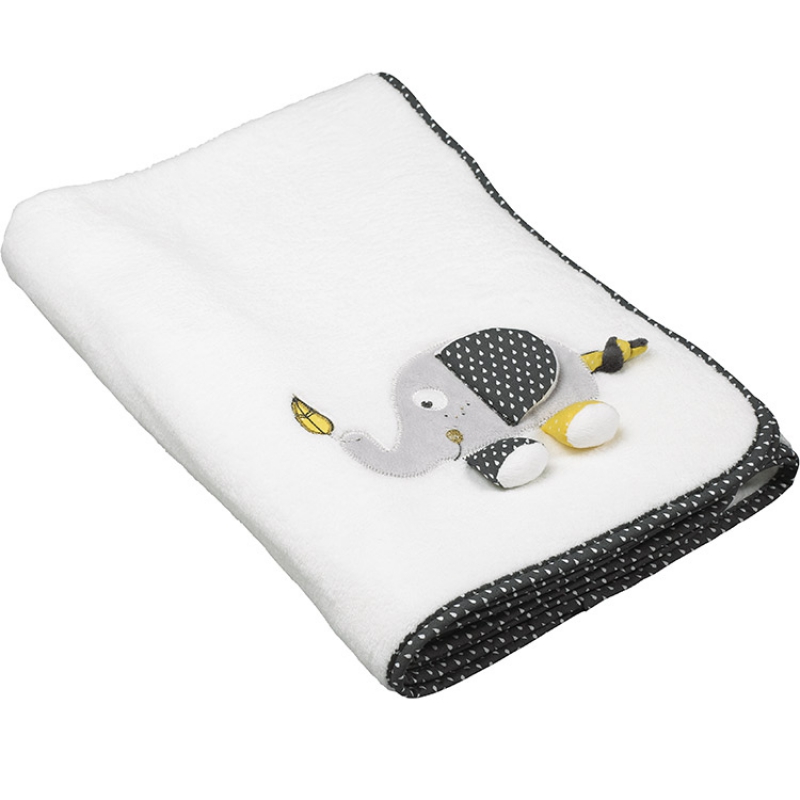 Couverture bébé 75x100 en velours blanc Couverture bébé 75x100 en velours blanc