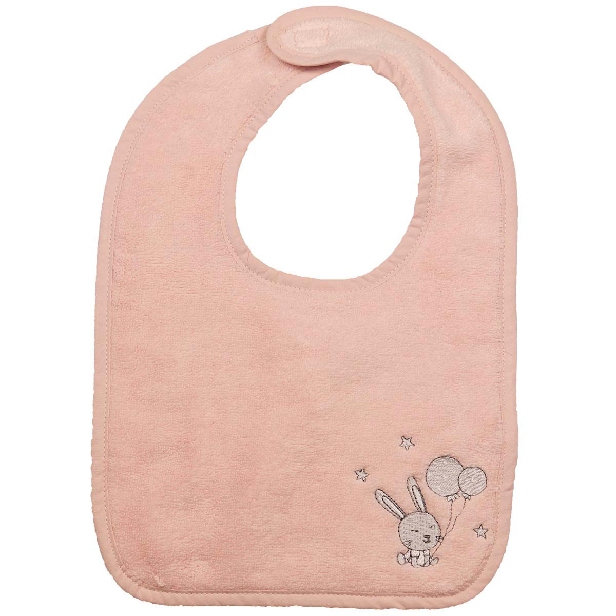 Lot de 2 bavoirs en coton peigné Rose Poudre 24x36 cm Lot de 2 bavoirs en coton peigné Rose Poudre 24x36 cm