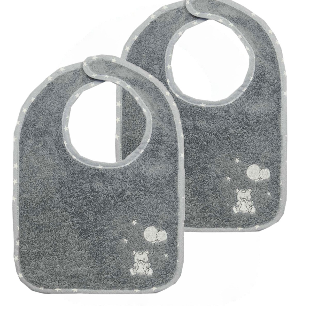 Lot de 2 bavoirs en coton peigné Galet 24x36 cm Lot de 2 bavoirs en coton peigné Galet 24x36 cm