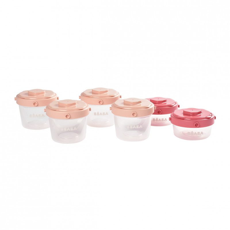 Lot de 6 portions clip 1er âge 60 ml et 120 ml (coloris assortis rose) Lot de 6 portions clip 1er âge 60 ml et 120 ml (coloris assortis rose)
