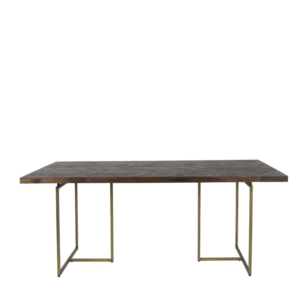 Table à manger chevrons bois et laiton 180x90 cm Table à manger chevrons bois et laiton 180x90 cm