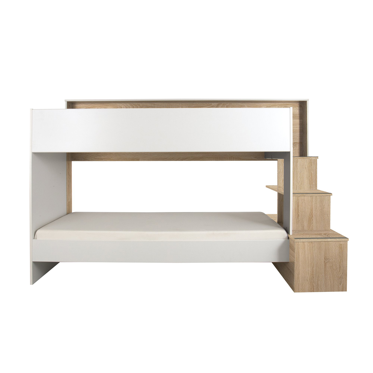 Lit superposé 90x200 blanc bois