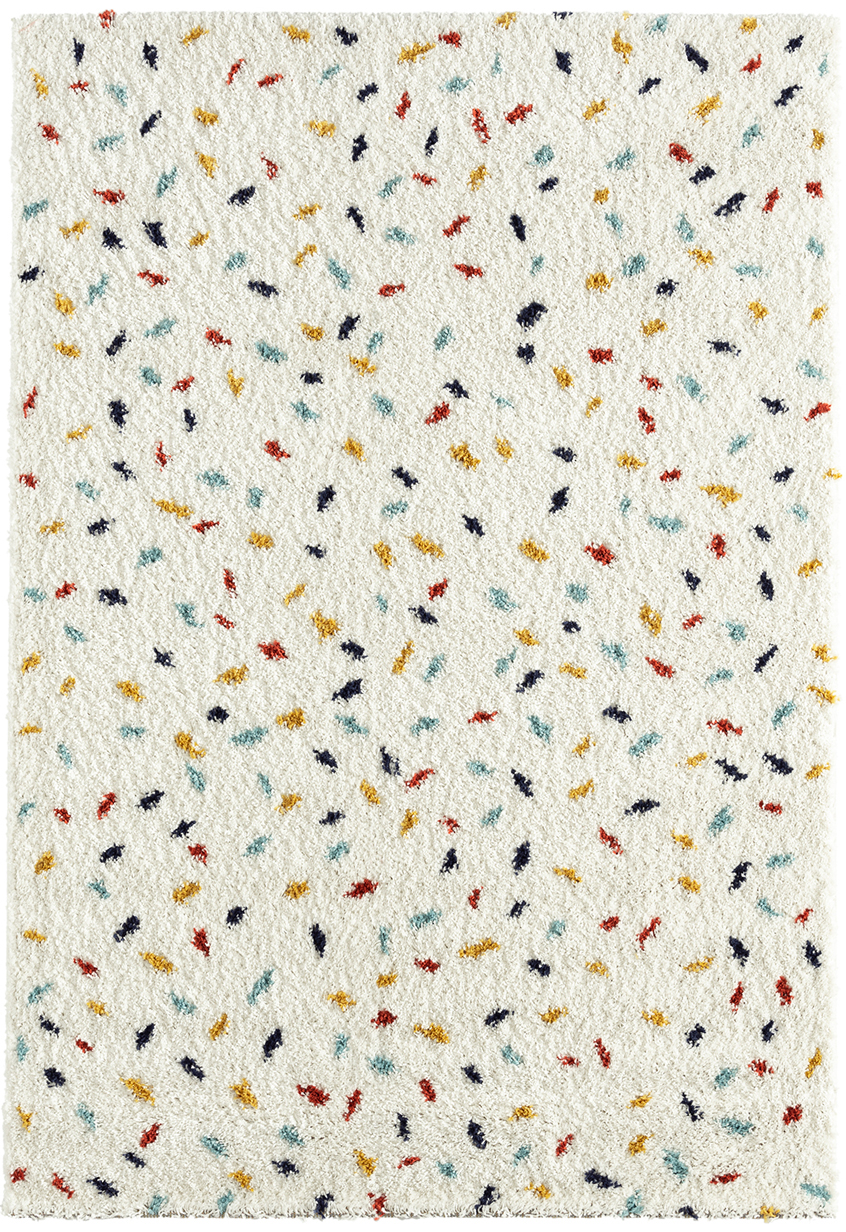 Tapis enfant shaggy motifs multicolores 120x160 cm