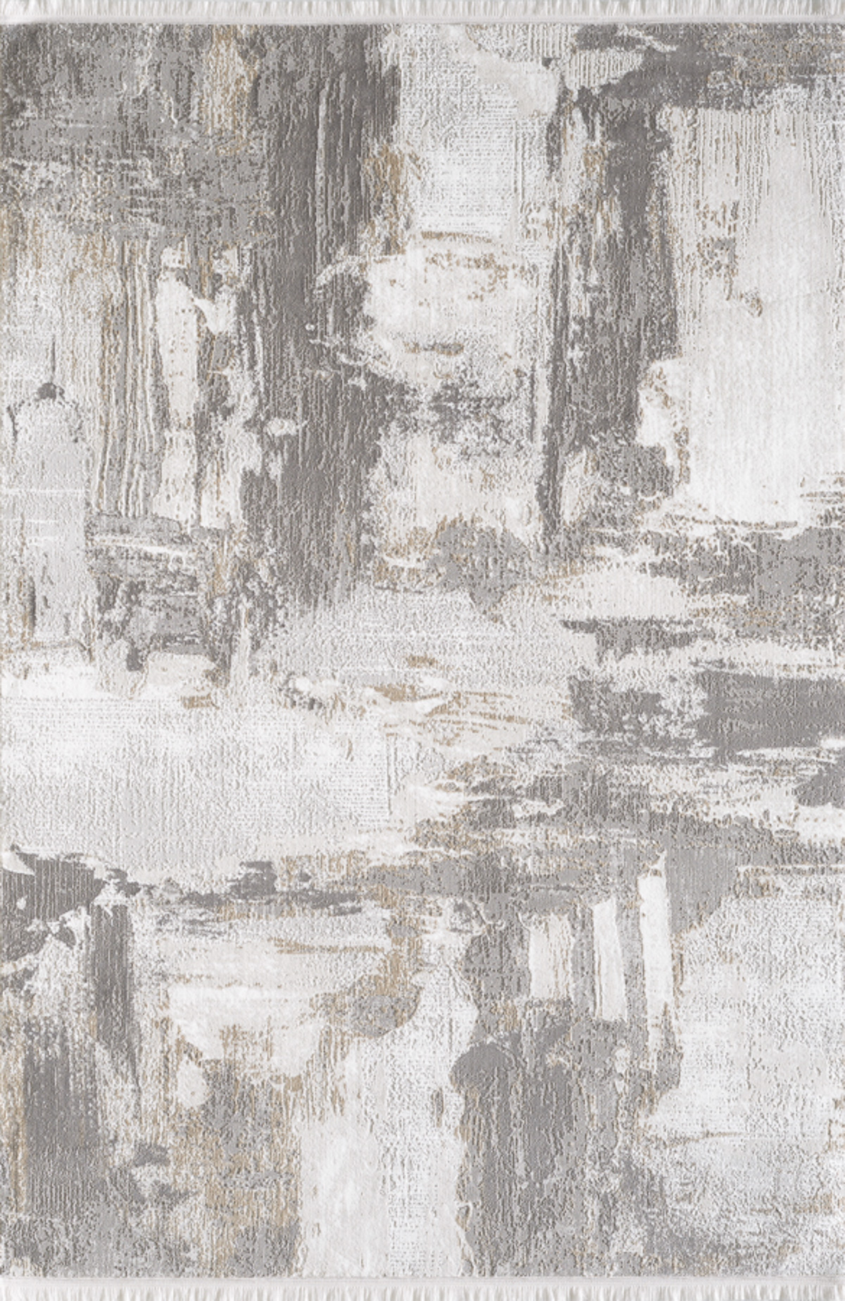Tapis vintage motif abstrait avec franges beige 160x230 Tapis vintage motif abstrait avec franges beige 160x230