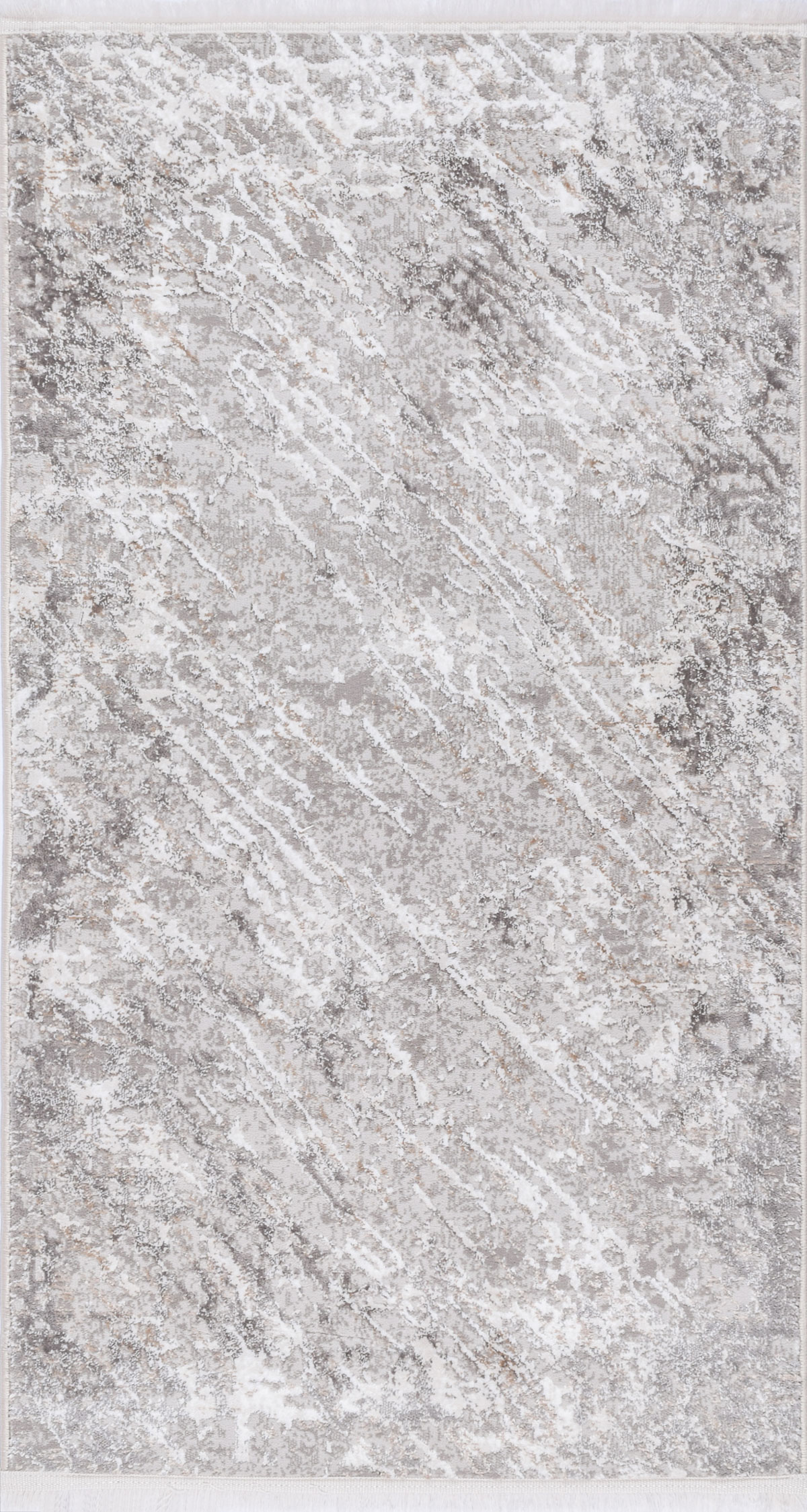 Tapis vintage motif abstrait avec franges beige 80x150cm