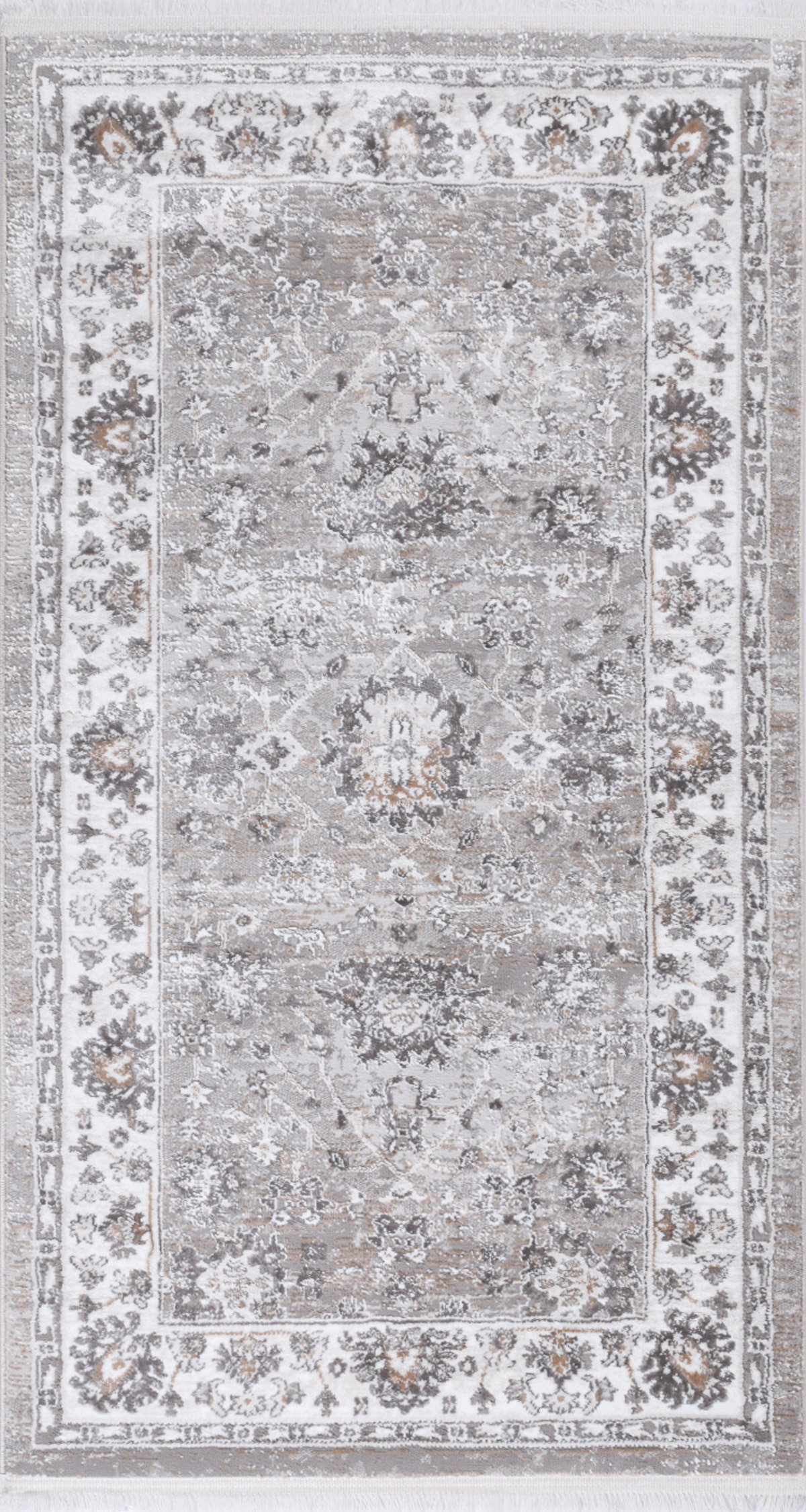 Tapis vintage motif fleuris avec franges beige 80x150 Tapis vintage motif fleuris avec franges beige 80x150