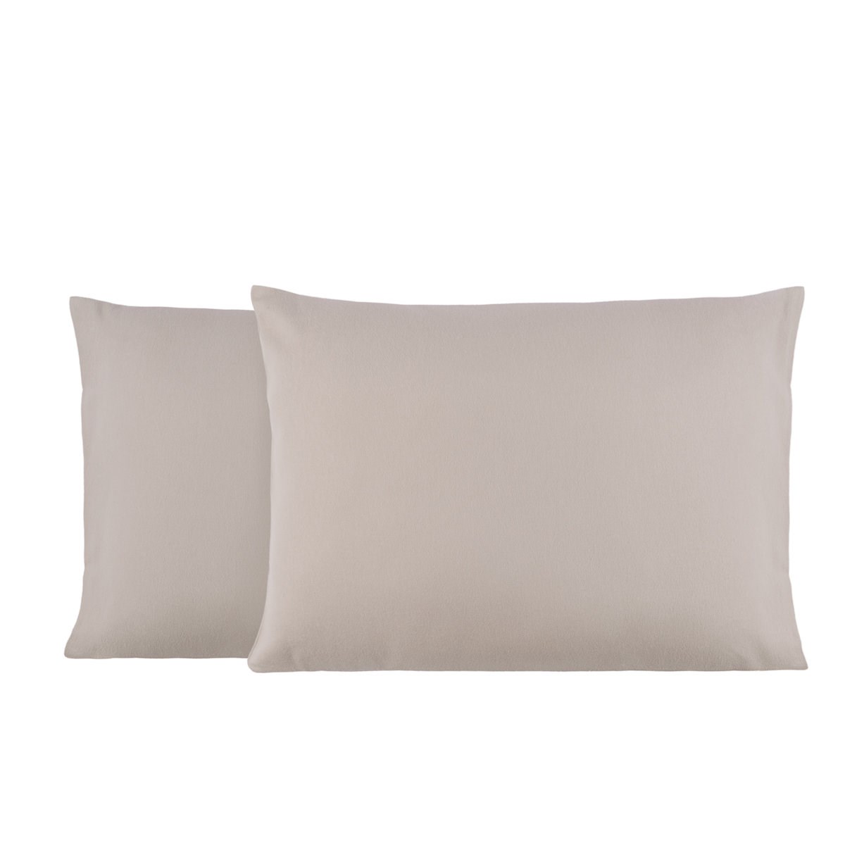Lot de 2 Taies d'oreiller en Molleton Gris clair 50x70 cm Lot de 2 Taies d'oreiller en Molleton Gris clair 50x70 cm