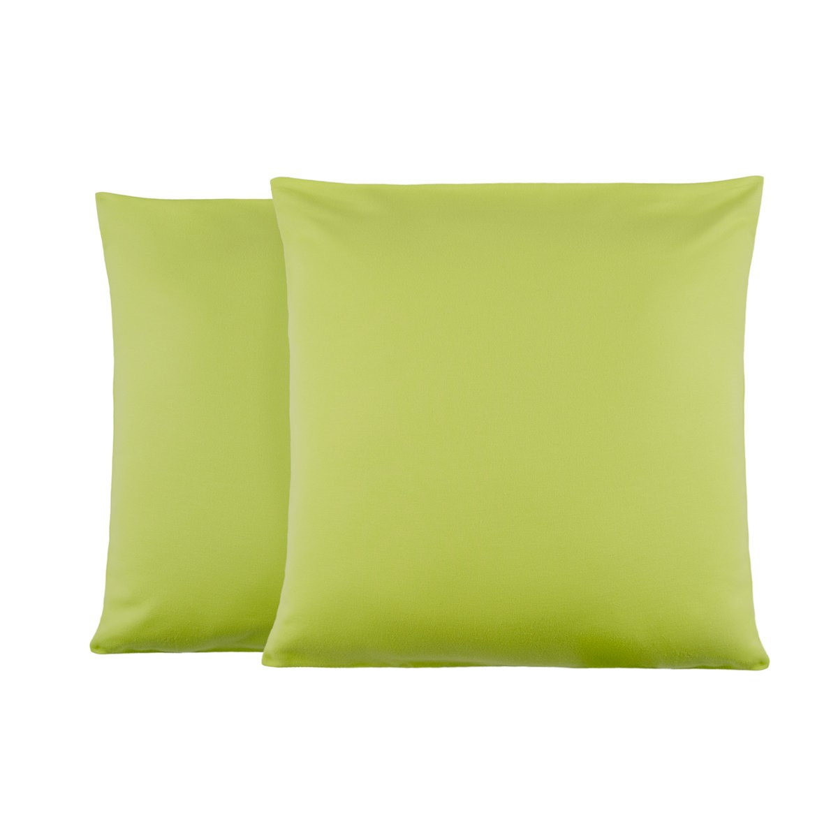 Lot de 2 Taies d'oreiller en Molleton Vert anis 65x65 cm Lot de 2 Taies d'oreiller en Molleton Vert anis 65x65 cm