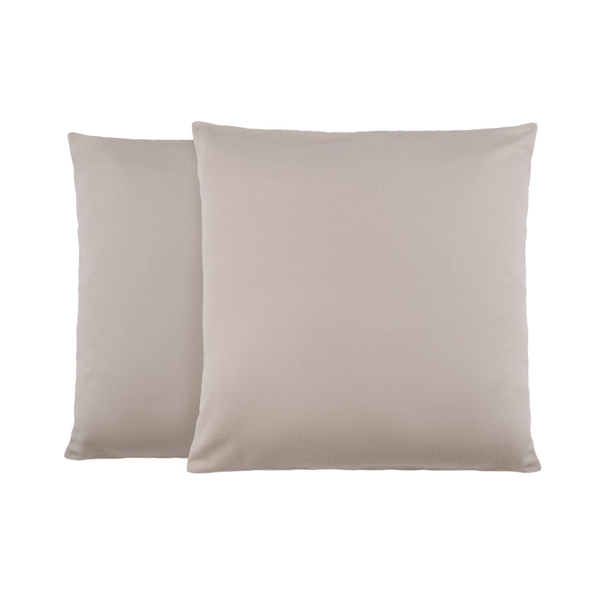 Lot de 2 Taies d'oreiller en Molleton Gris clair 65x65 cm Lot de 2 Taies d'oreiller en Molleton Gris clair 65x65 cm