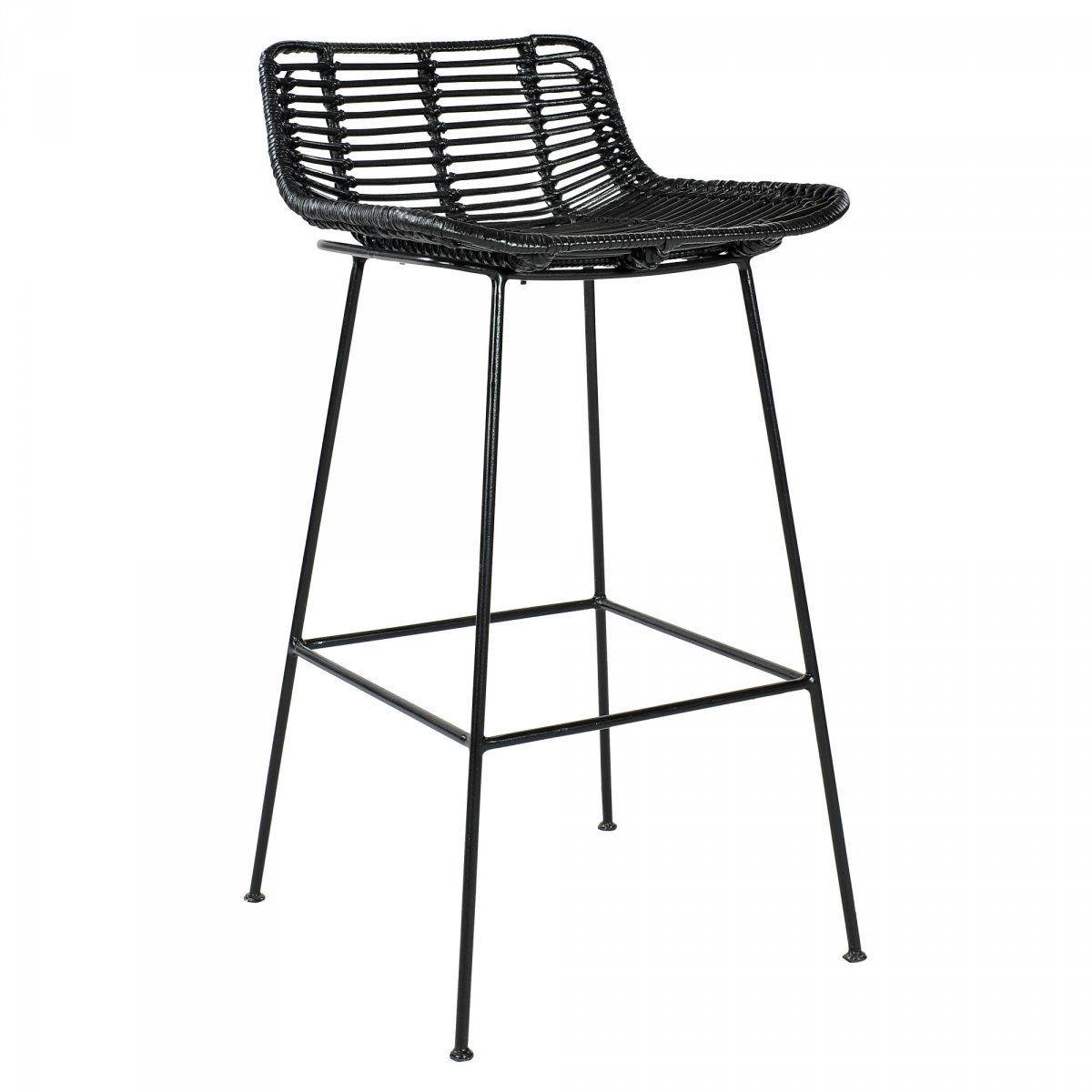 Tabouret de bar moderne en rotin noir Tabouret de bar moderne en rotin noir