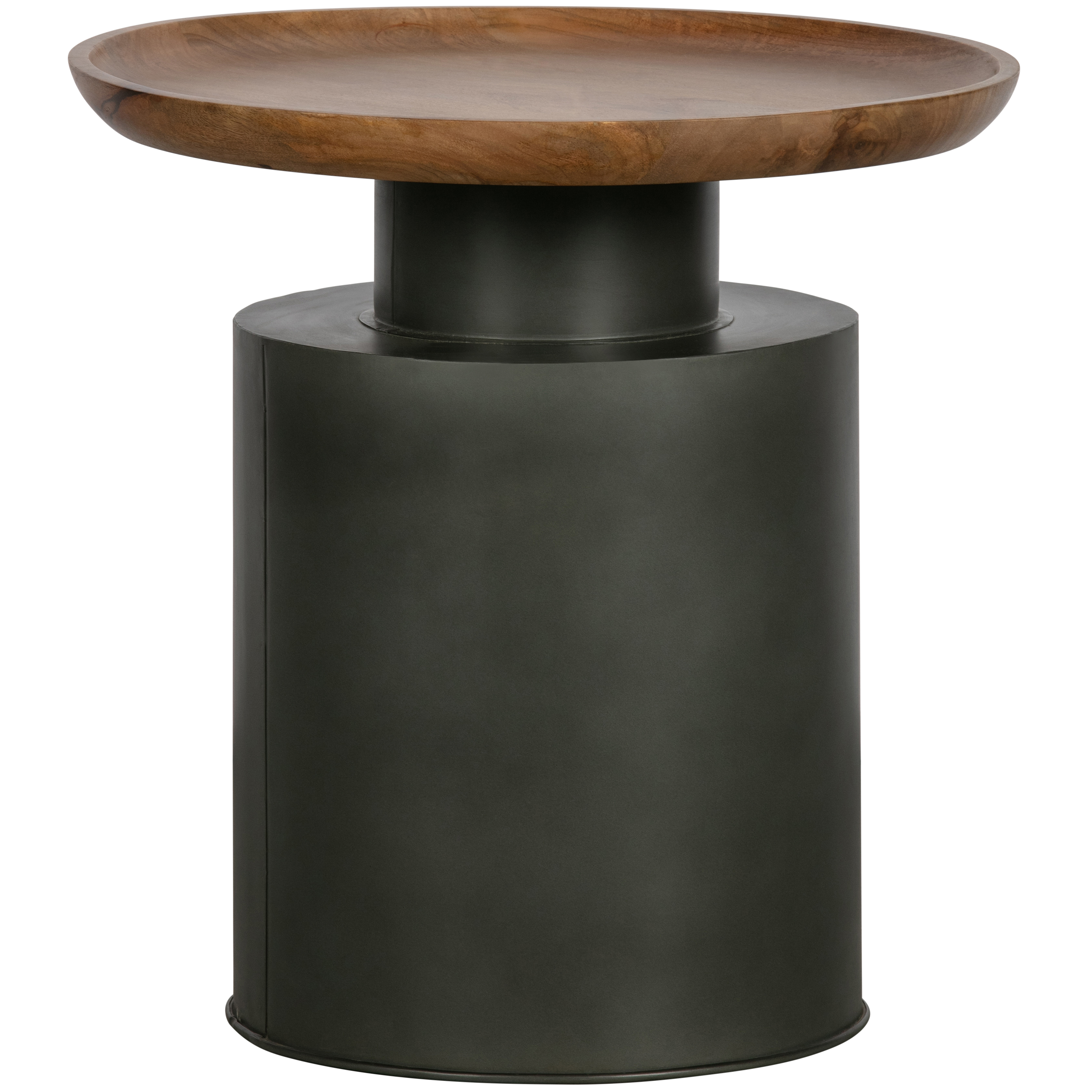 Table basse ronde en bois et métal D53cm noir