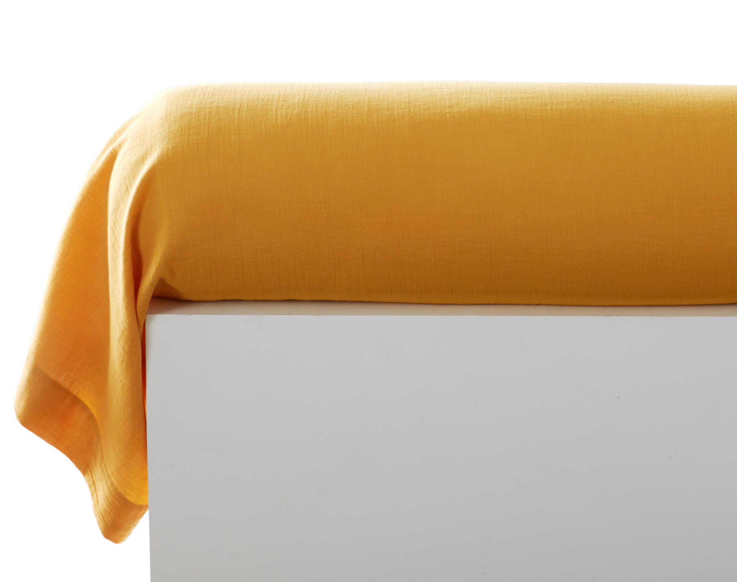 Taie de traversin 43x185 jaune en gaze de coton Taie de traversin 43x185 jaune en gaze de coton