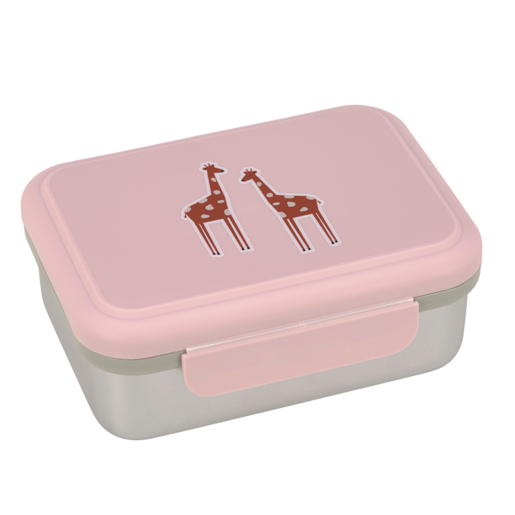 Boîte à goûter en inox Safari Girafe Boîte à goûter en inox Safari Girafe