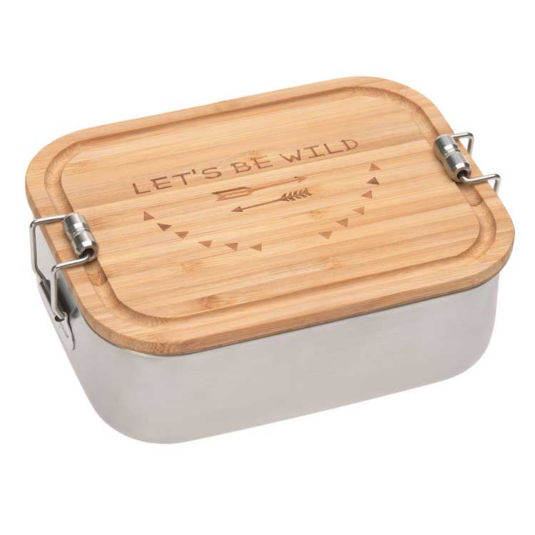 Boîte à goûter en inox et bambou Adventure Boîte à goûter en inox et bambou Adventure