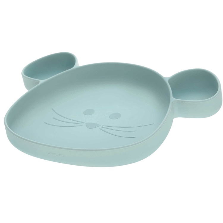 Assiette à compartiments ventousée en silicone Bleu Assiette à compartiments ventousée en silicone Bleu