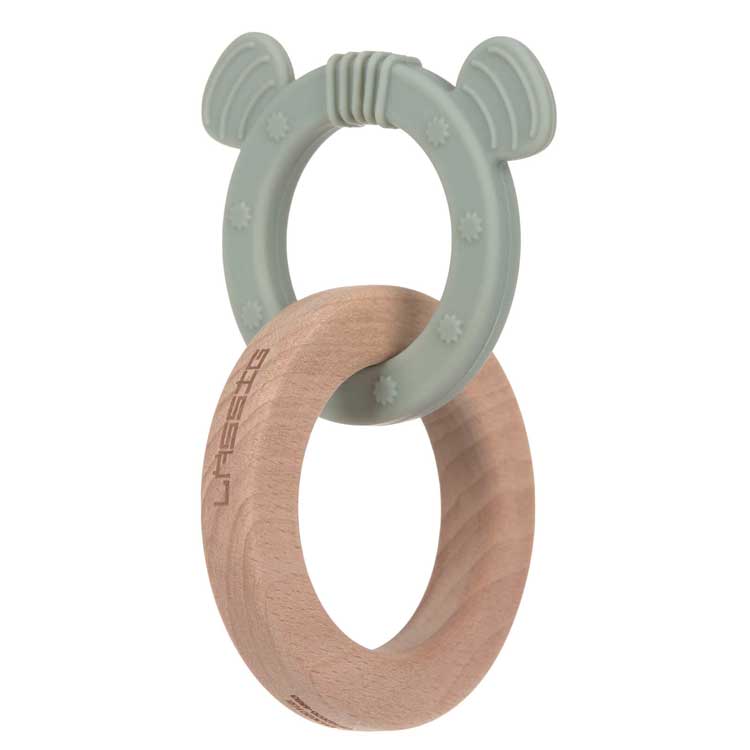 Anneau de dentition 2 en 1 en bois et silicone Chat Anneau de dentition 2 en 1 en bois et silicone Chat