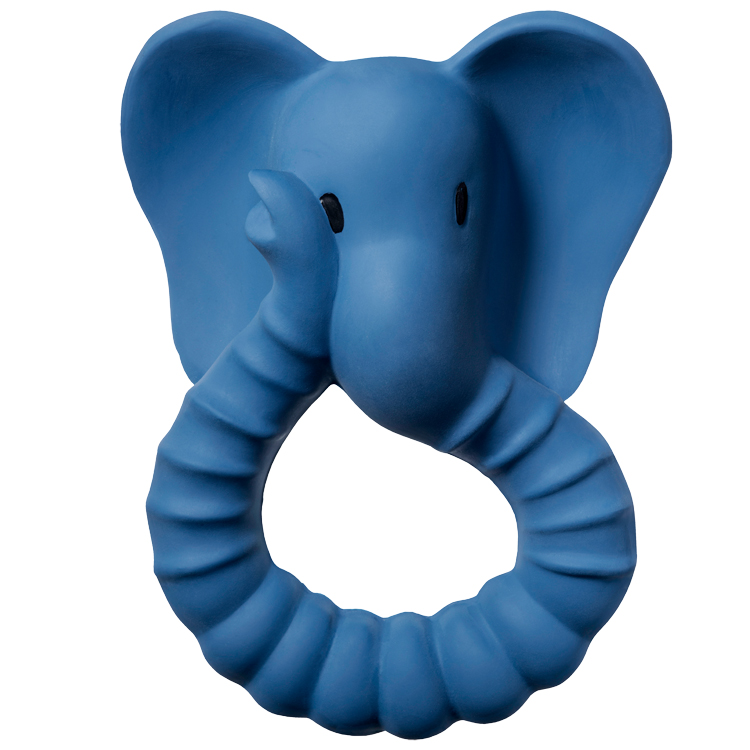 Anneau de dentition en caoutchouc naturel Eléphant Bleu Anneau de dentition en caoutchouc naturel Eléphant Bleu