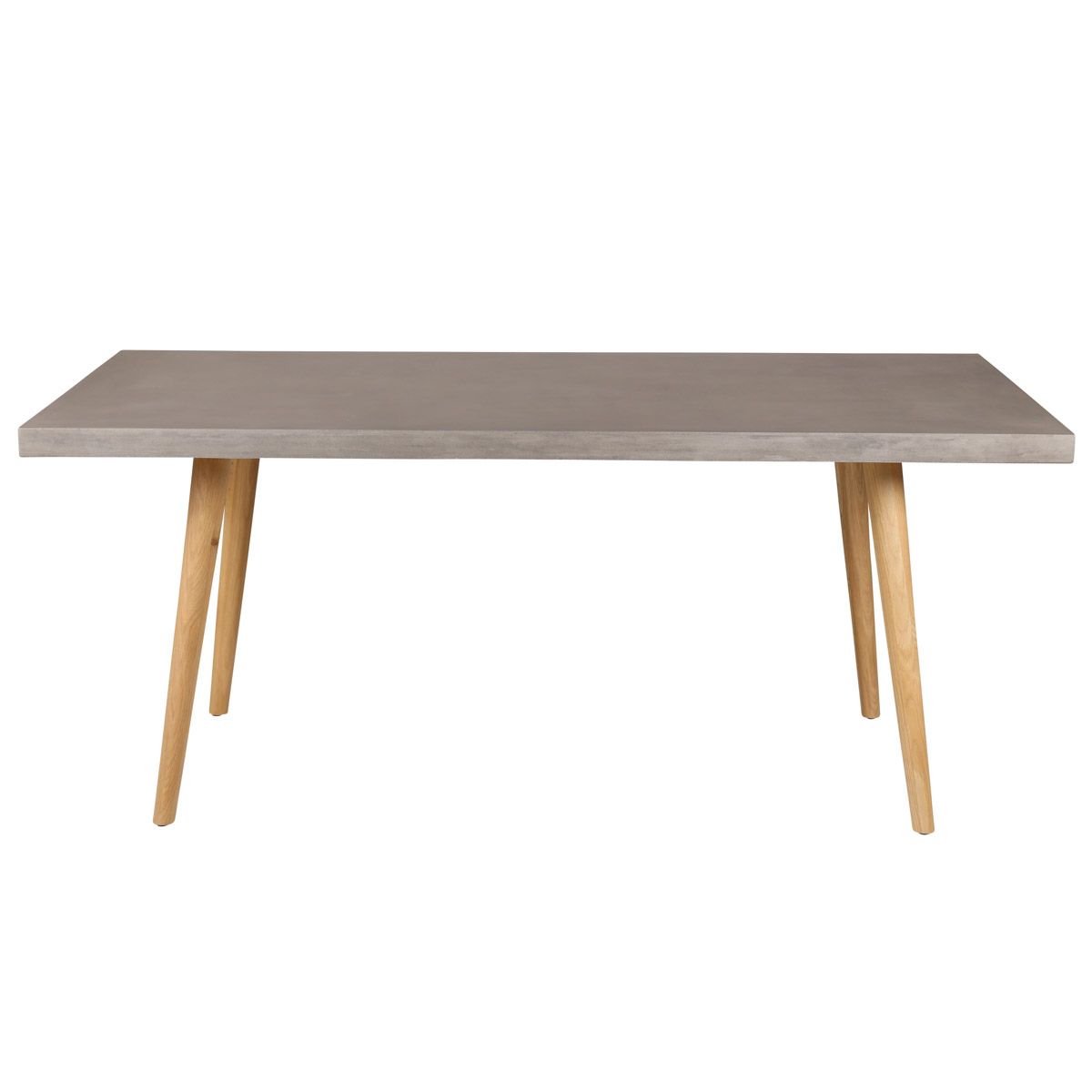Table repas 180 cm en béton et piétement chêne Table repas 180 cm en béton et piétement chêne