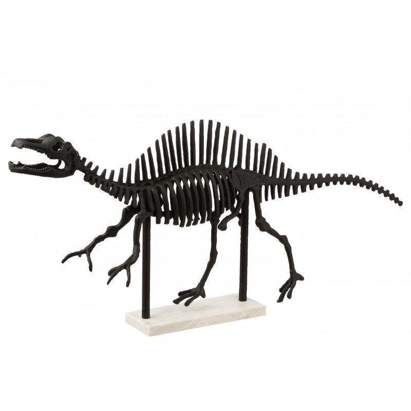 Dinosaure qui court alu/marbre noir/blanc L87cm Dinosaure qui court alu/marbre noir/blanc L87cm