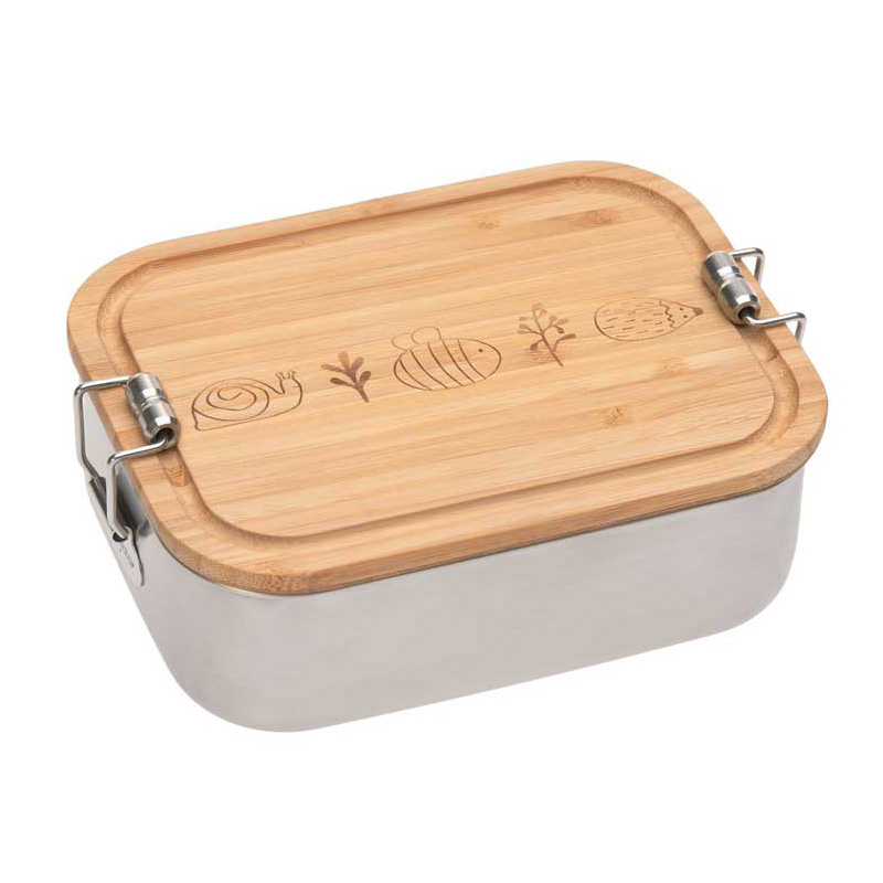 Boîte à goûter en inox et bambou Garden Explorer Boîte à goûter en inox et bambou Garden Explorer