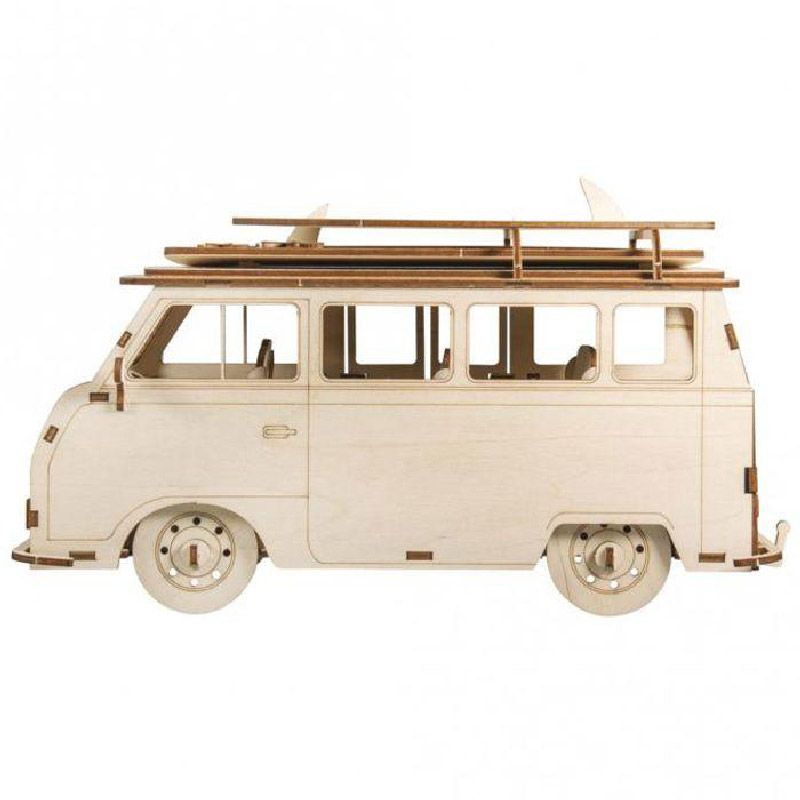 Maquette en bois 3D camping car à customiser