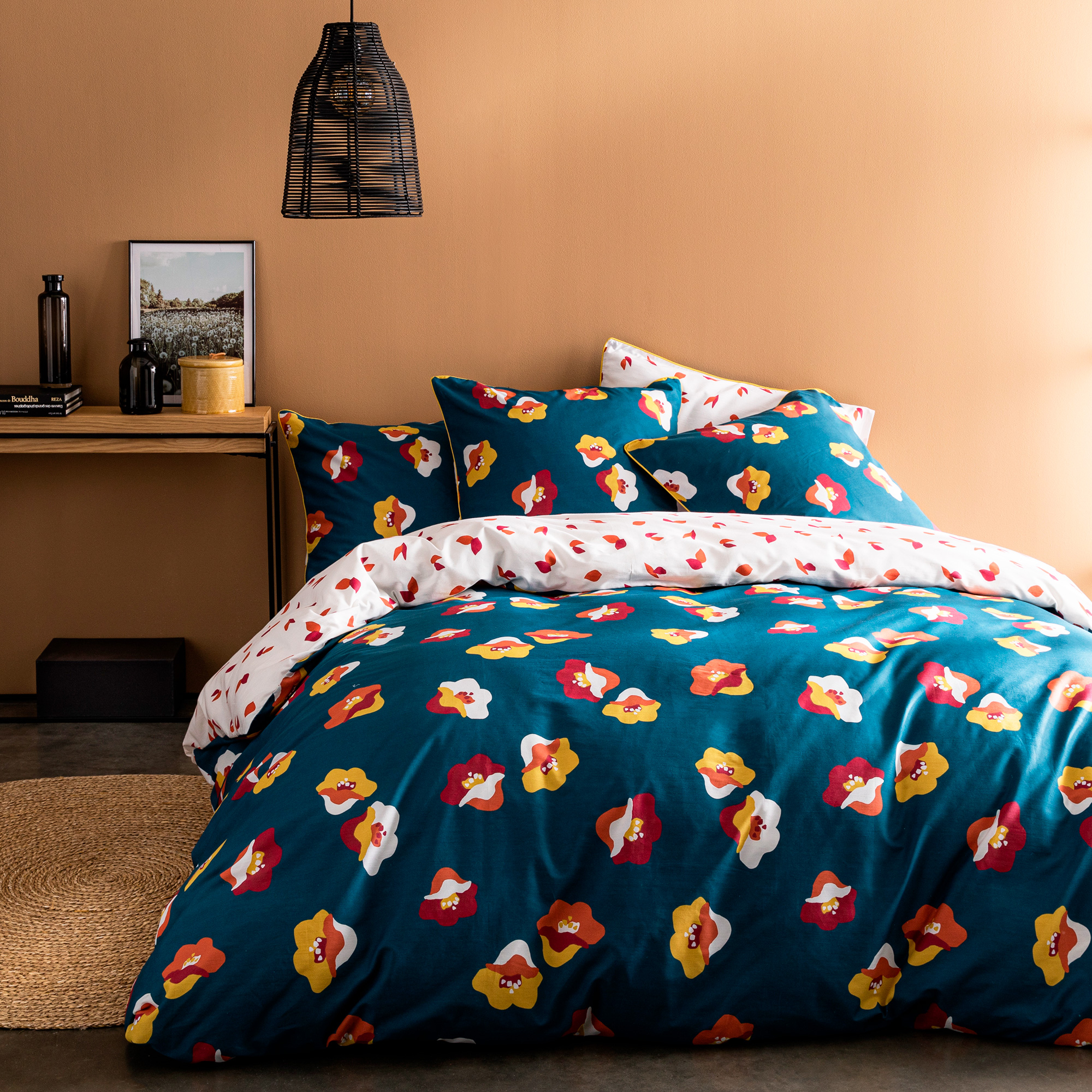 Housse de couette imprimée en percale de coton 240x220 cm