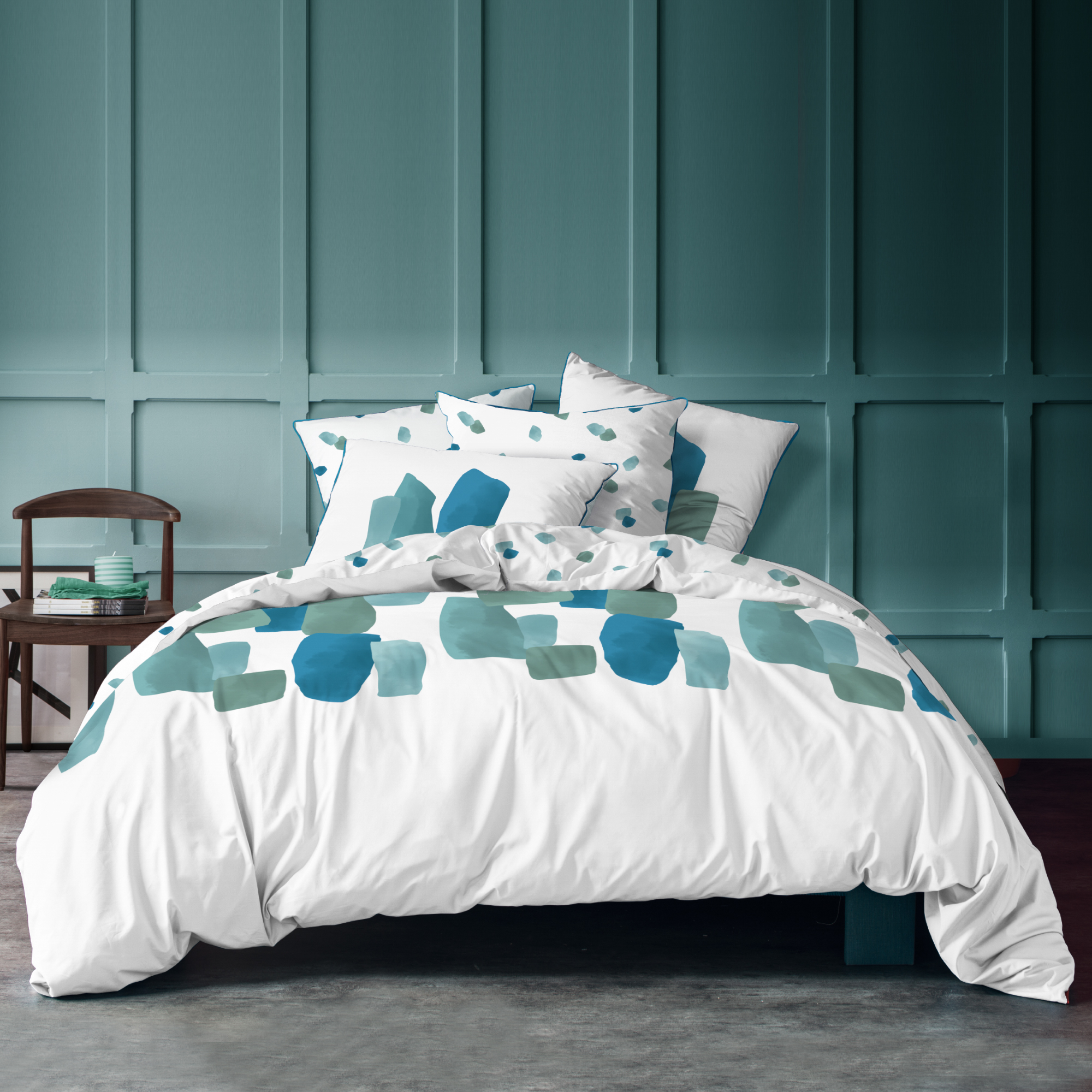 Housse de couette imprimée en percale de coton 200x200 cm