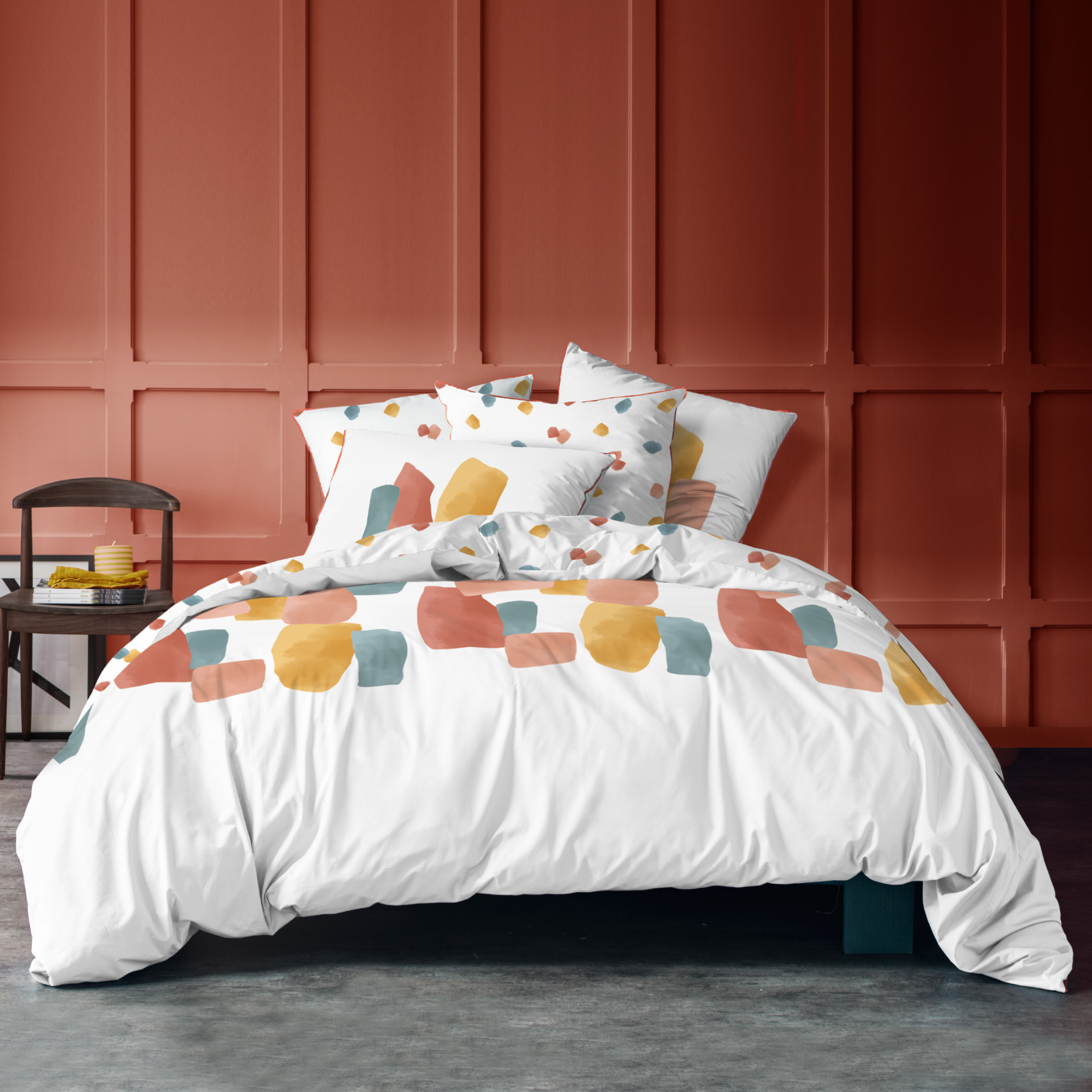 Housse de couette imprimée en percale de coton 140x200 cm